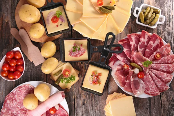 Raclette partito formaggio — Foto Stock