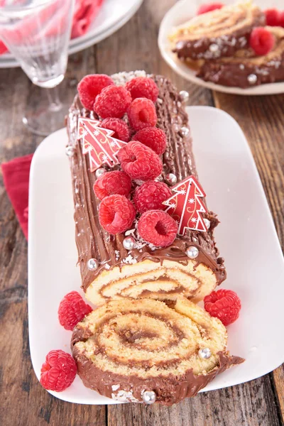 Christmas Cake Dessert Cream Decor — Stock Photo, Image
