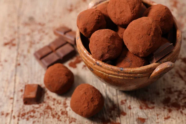 Trufa Chocolate Casera Con Polvo Coca — Foto de Stock