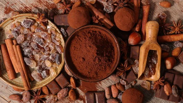 Assorted Cocoa Sugar Spice — Stock Photo, Image