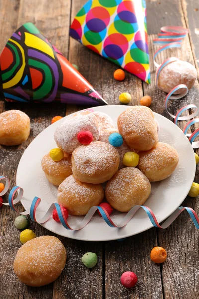 Beignets Avec Décoration Carnaval — Photo