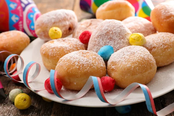 Beignets Avec Décoration Carnaval — Photo