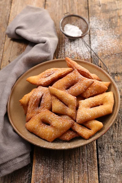 Bugne Francês Pastelaria Para Carnaval — Fotografia de Stock