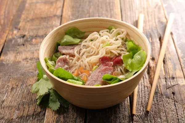 Sopa Fideos Arroz Con Carne Res —  Fotos de Stock