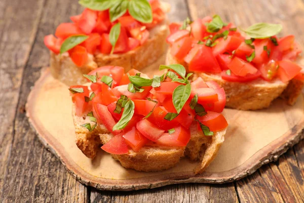 Bruschettas Ekmek Domates — Stok fotoğraf