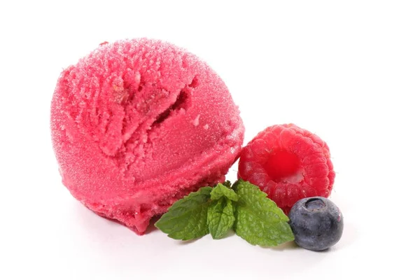 Berry Ice Cream Isolated White — Stock Photo, Image