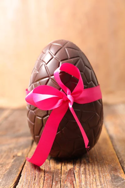 Schokolade Ostereier Auf Holzgrund Draufsicht — Stockfoto