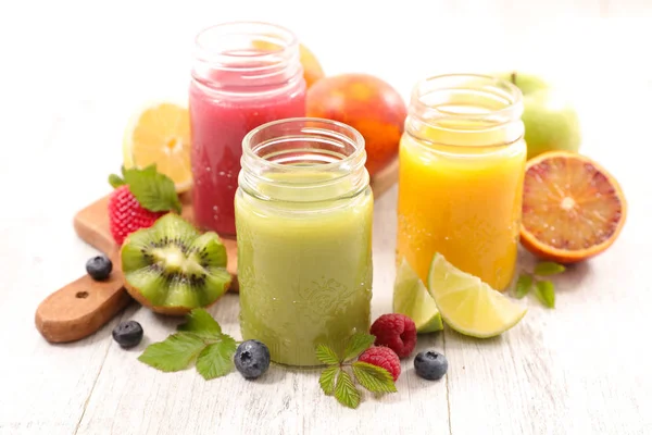 Verres Avec Jus Fruits Boisson Saine — Photo