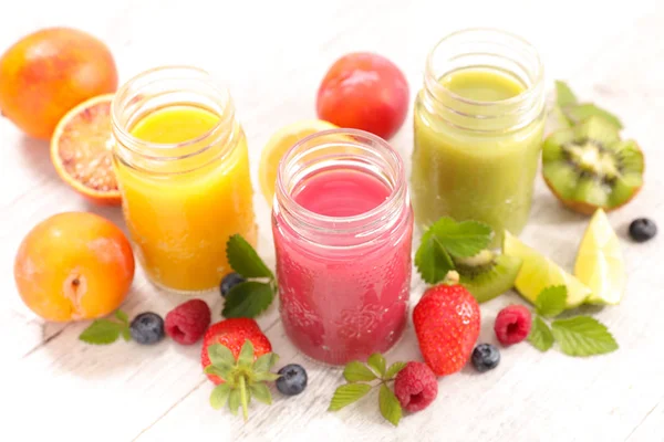 Glasses Fruit Juices Healthy Drinking — Stock Photo, Image