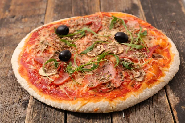 Pizza Tomato Sauce Ham Cheese — Stock Photo, Image