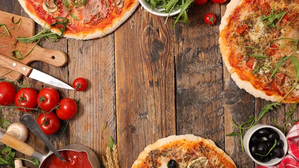 Selezione Pizza Fatta Casa — Foto Stock