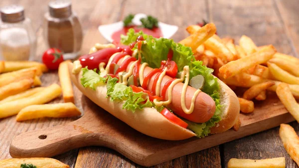 Hot Dog French Fries — Stock Photo, Image