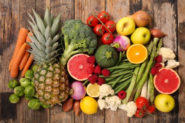 meyve ve sebze ahşap tablo