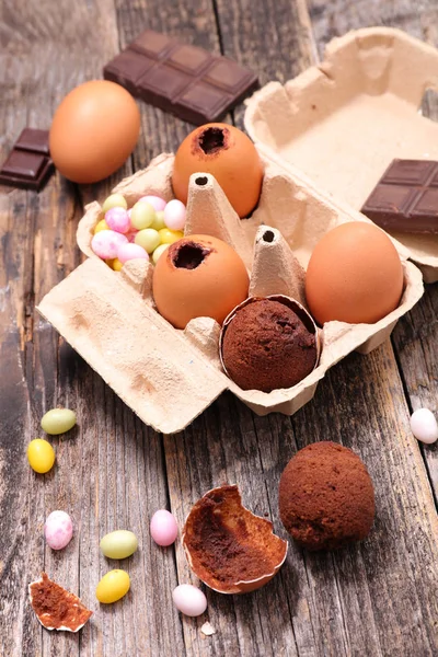 Mousse Uova Cioccolato Giorno Pasqua — Foto Stock