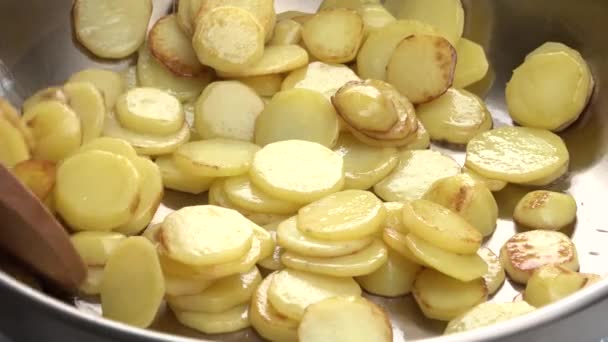 Крупним Планом Смаженій Картоплі — стокове відео