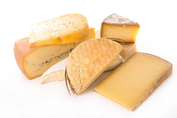 Various Cheese Isolated White Background — Stock Photo, Image