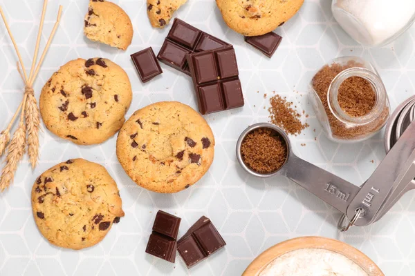 chocolate chip cookie and ingredient