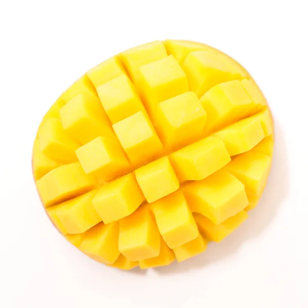 Sliced Mango Isolated White Background — Stock Photo, Image