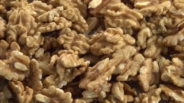 Close View Heap Walnuts — Stock Video