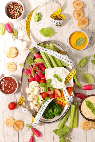 Healthy Fresh Vegetables Measuring Tape — Stock Photo, Image