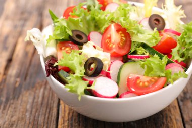 tabak sebze salatası ahşap tablo 