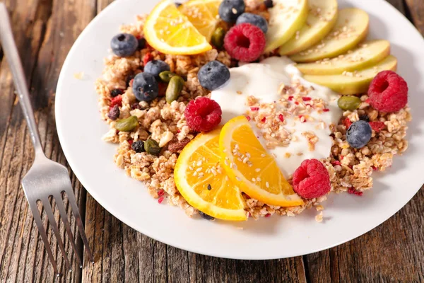 Healthy Cereal Breakfast Close View — Stock Photo, Image