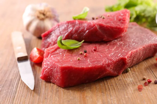 Pedaço Carne Crua Vista Close — Fotografia de Stock