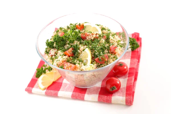 Caseiro Fresco Tabbouleh Close Tiro — Fotografia de Stock