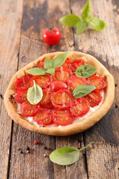 Quiche Tomate Creme Close Shot — Fotografia de Stock