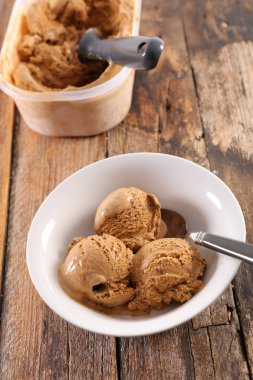 Kahve Dondurma yakın çekim yukarı