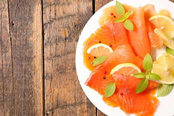 Smoked Salmon Lemon Basil — Stock Photo, Image