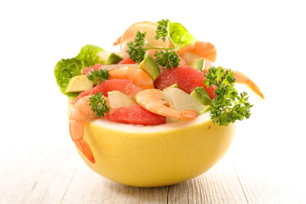 Grapefruit Bowl Shrimp Avocado — Stock Photo, Image