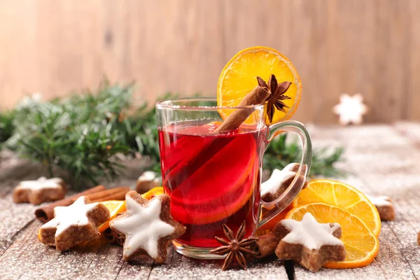 Tazza Natalizio Con Biscotti — Foto Stock