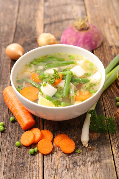 Sopa Com Caldo Legumes — Fotografia de Stock