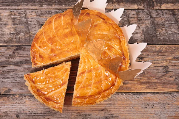 Vízkereszt Torta Korona Galette Des Rois — Stock Fotó