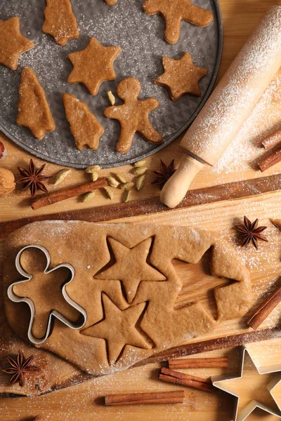 Cooking Christmas Cookies Gingerbread Biscuit — Stock Photo, Image