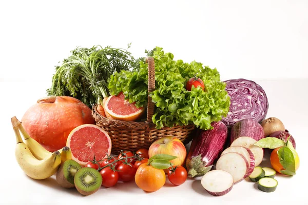 Fruit Vegetable Isolated White Background — Stock Photo, Image