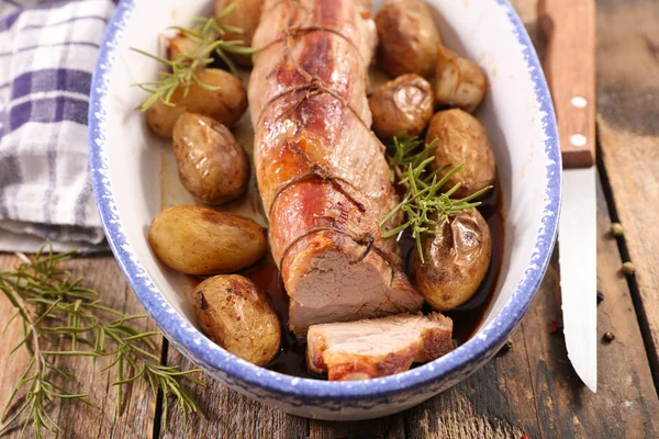 Filet Mignon Roasted Potato Rosemary — Stock Photo, Image