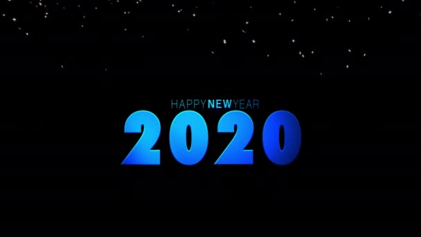 Glad 2020 Promo Med Fyrverkerier Och Snö — Stockvideo