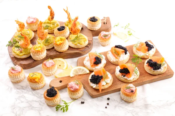 Assorted Canape Appetizer Snack Buffet Food — Stock Photo, Image
