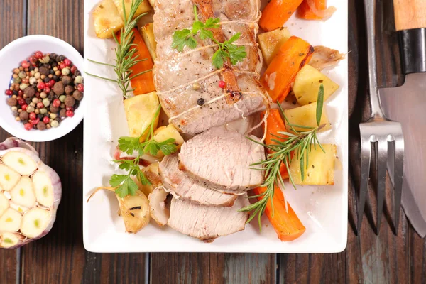 Roasted Fillet Beef Veal Vegetable — Stock Photo, Image