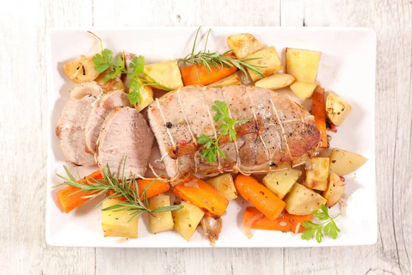 Roasted Fillet Beef Veal Vegetable — Stock Photo, Image