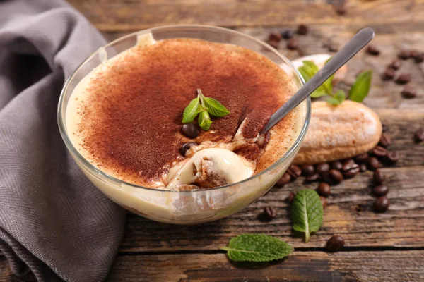 Delicious Coffee Tiramisu Biscuit Cream — Stock Photo, Image