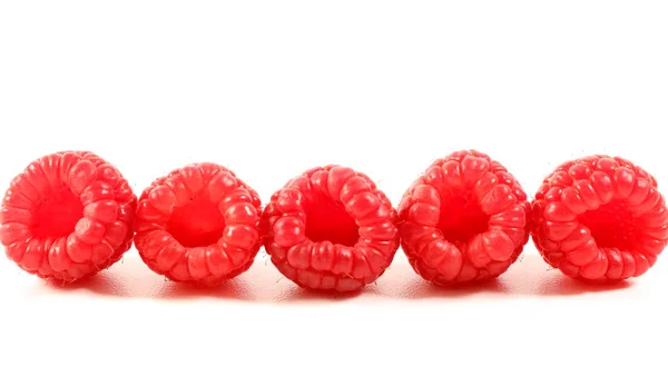 Raspberry Berries Fruits Isolated White Background — Stock Photo, Image