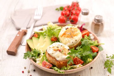 Sebze salatası ve keçi peynirli tost.