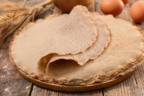 Buckwheat Crepe Wood Background — Stock Photo, Image