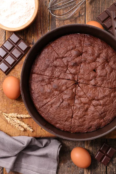 Chocolate Cake Ingredient Top View — 스톡 사진