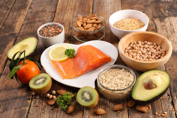 Saúde Alimentos Variedade Estilo Vida Saudável — Fotografia de Stock