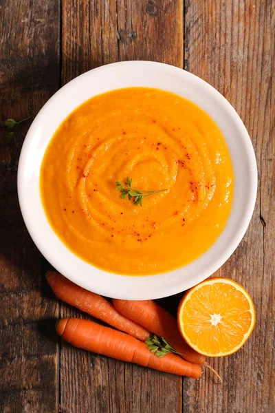 Sopa Cenoura Com Laranja Gengibre — Fotografia de Stock