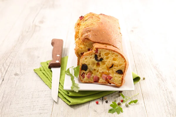 Loaf Cake Ham Olive — Stock Photo, Image